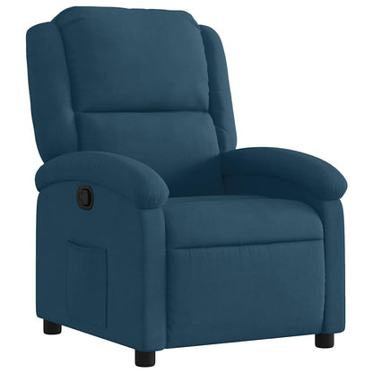 Poltrona Reclinabile Blu in Velluto | homemem39