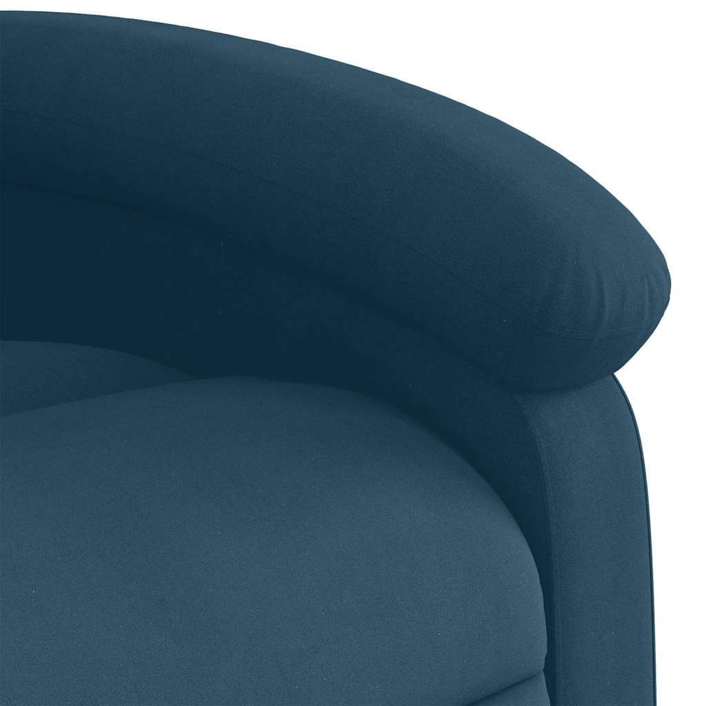Poltrona Massaggiante Reclinabile Blu in Velluto | homemem39