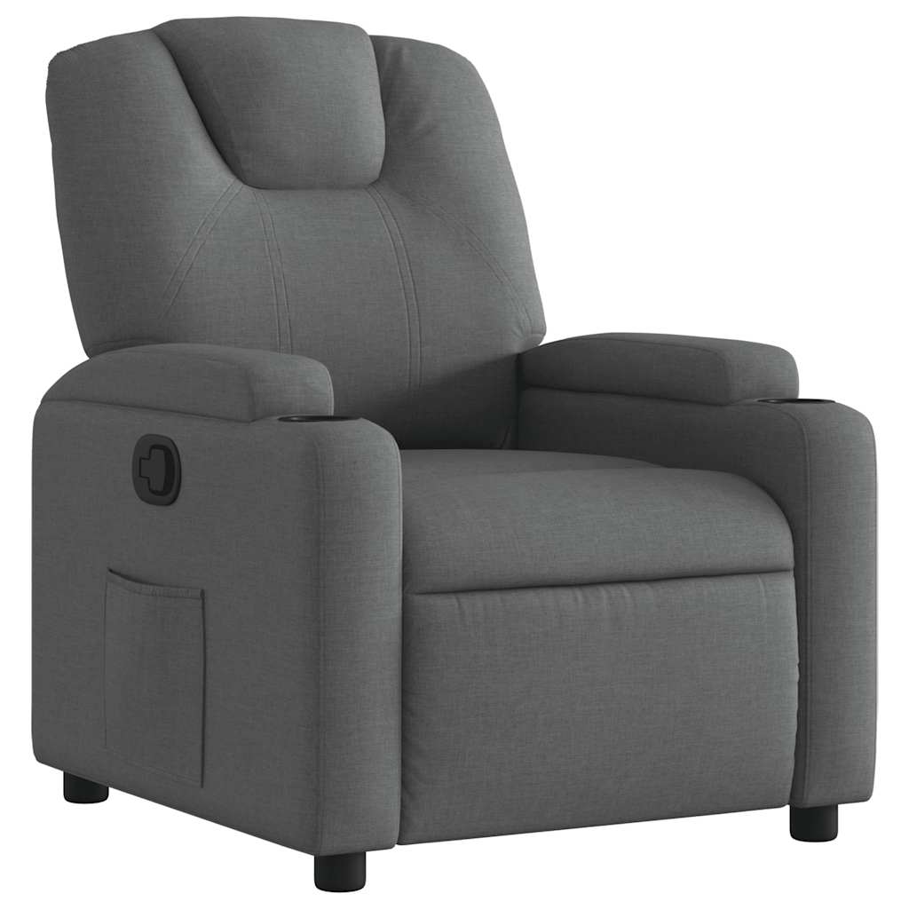 Poltrona reclinabile in tessuto grigio scuro | homemem39