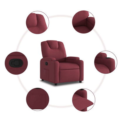 Poltrona Reclinabile in Tessuto Rosso Vino | homemem39