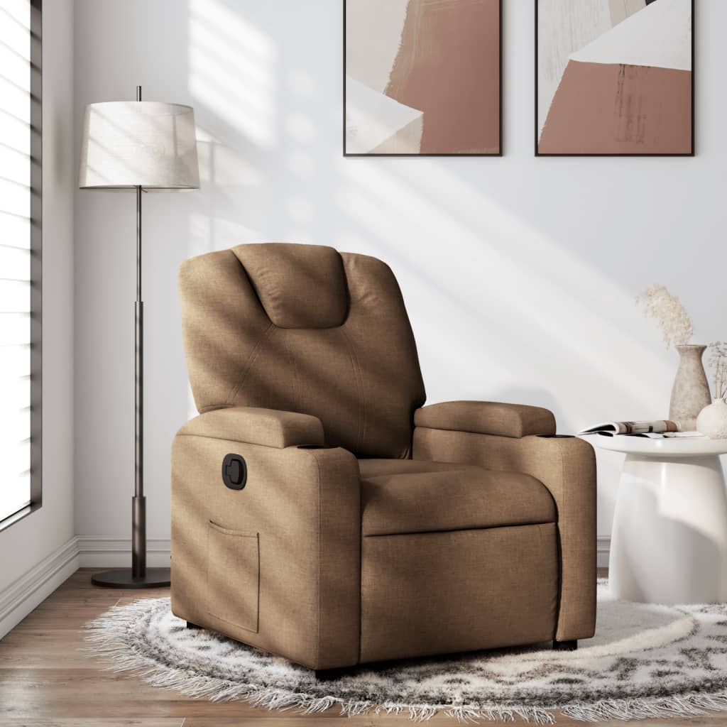 Poltrona Reclinabile in Tessuto Marrone | homemem39