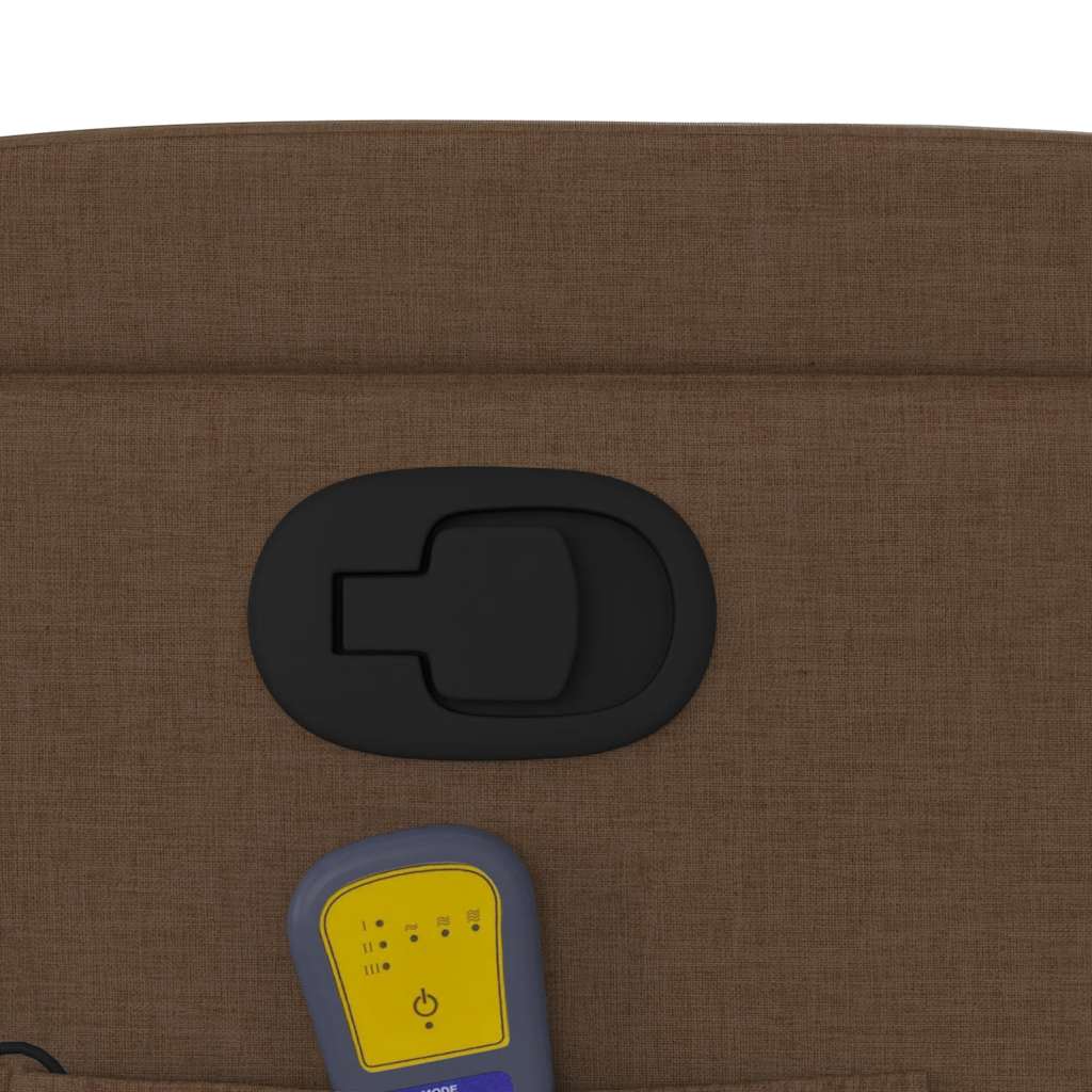 Poltrona Massaggiante Reclinabile Marrone in Tessuto - homemem39