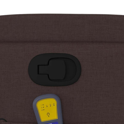 Poltrona Massaggiante Reclinabile Marrone Scuro in Tessuto - homemem39