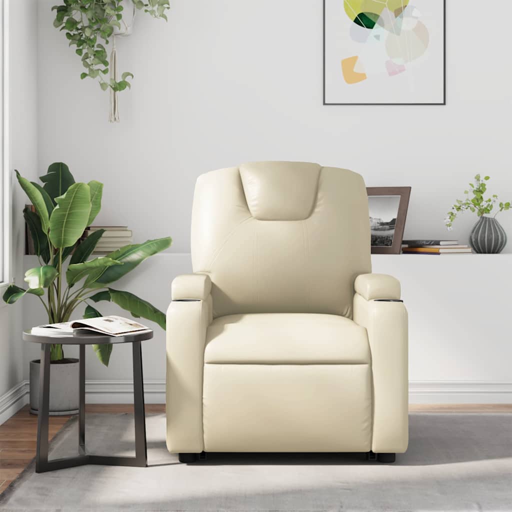 Poltrona Reclinabile Crema in Similpelle | homemem39