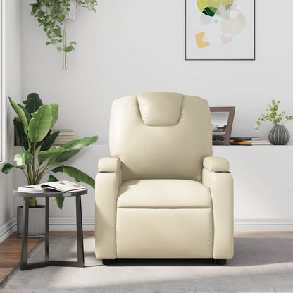 Poltrona Reclinabile Crema in Similpelle | homemem39
