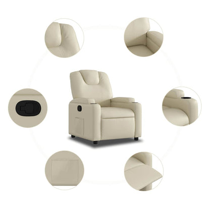Poltrona Reclinabile Crema in Similpelle | homemem39