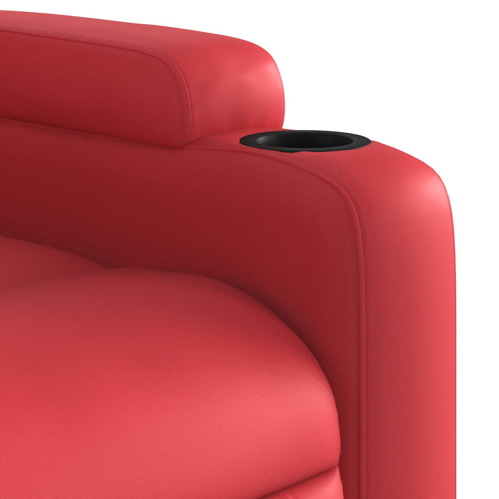 Poltrona Reclinabile Rossa in Similpelle | homemem39