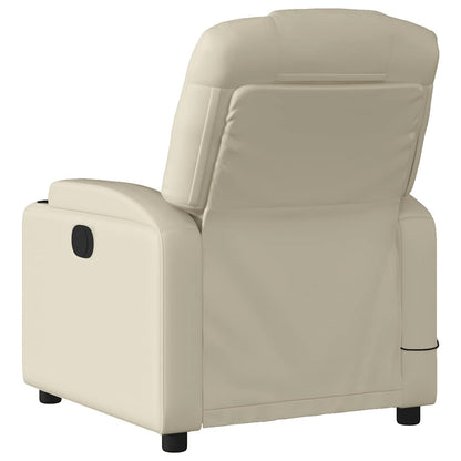 Poltrona da Massaggiante Reclinabile Crema Similpelle - homemem39