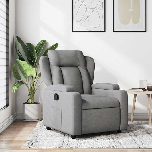 Poltrona Reclinabile in Tessuto Grigio Chiaro | homemem39