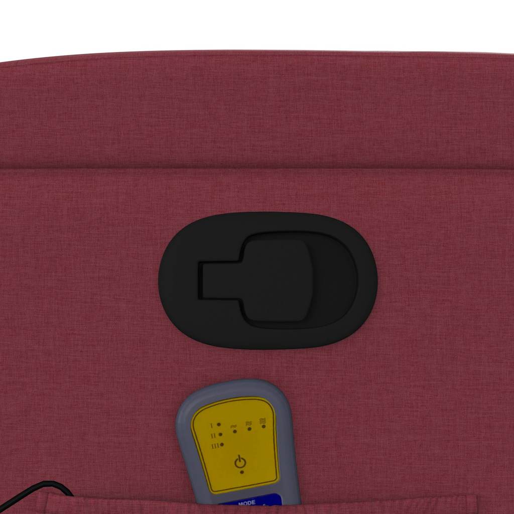 Poltrona Massaggiante Reclinabile Rosso Vino in Tessuto - homemem39