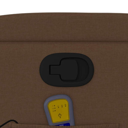 Poltrona Massaggiante Reclinabile Marrone in Tessuto - homemem39