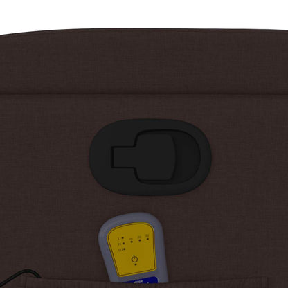 Poltrona Massaggiante Reclinabile Marrone Scuro in Tessuto - homemem39