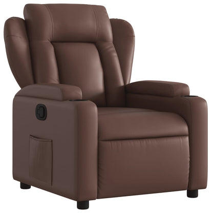 Poltrona Reclinabile Marrone in Similpelle | homemem39