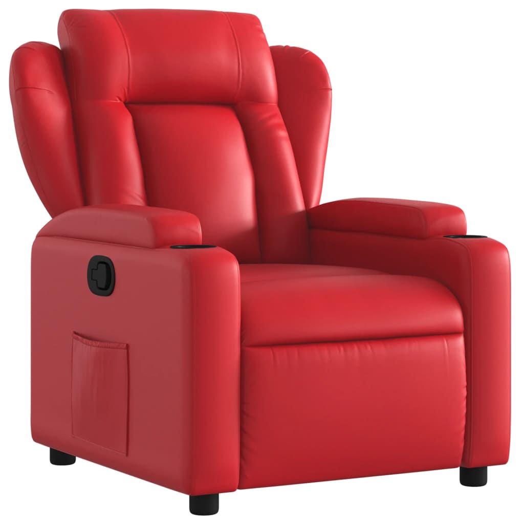 Poltrona Reclinabile Rossa in Similpelle | homemem39