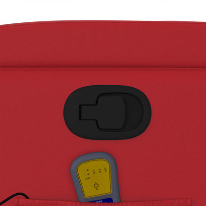 Poltrona Massaggiante Reclinabile Rossa in Similpelle - homemem39