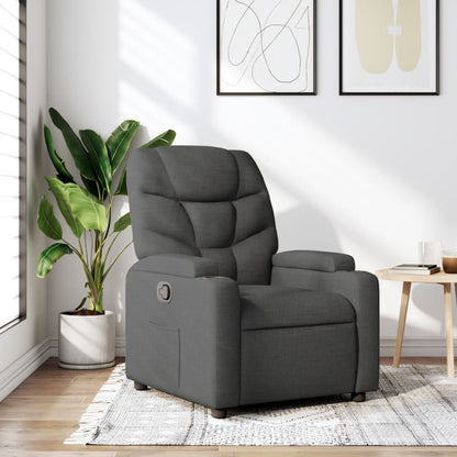 Poltrona reclinabile in tessuto grigio scuro | homemem39