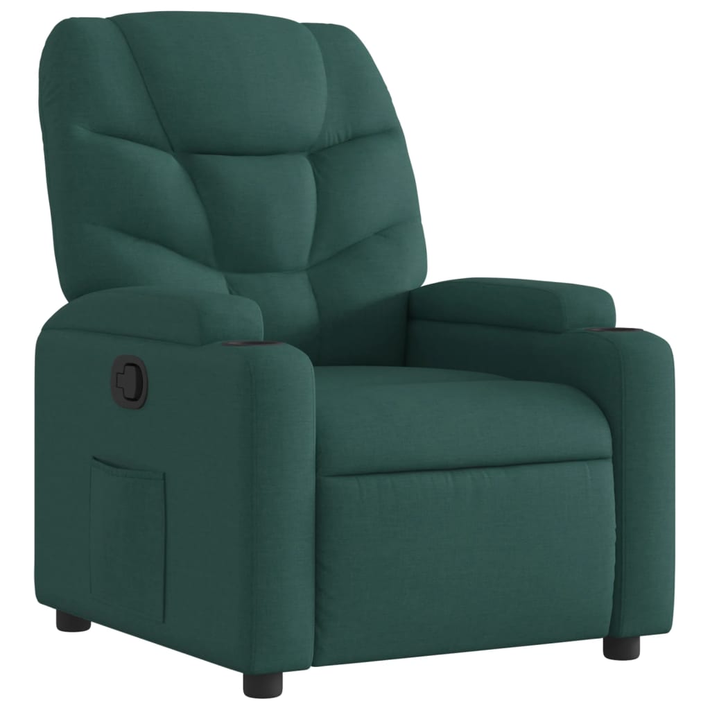 Poltrona Reclinabile in Tessuto Verde Scuro | homemem39