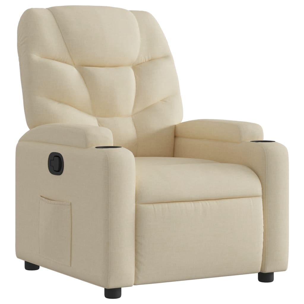 Poltrona Reclinabile in Tessuto Crema | homemem39
