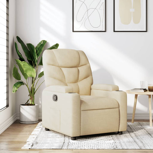 Poltrona Reclinabile in Tessuto Crema | homemem39