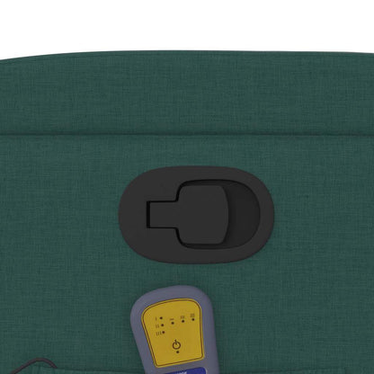 Poltrona Massaggiante Reclinabile Verde Scuro in Tessuto - homemem39