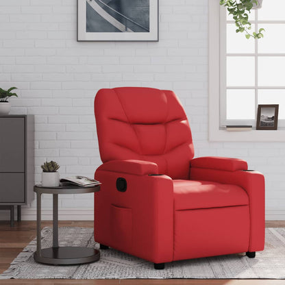 Poltrona Reclinabile Rossa in Similpelle | homemem39