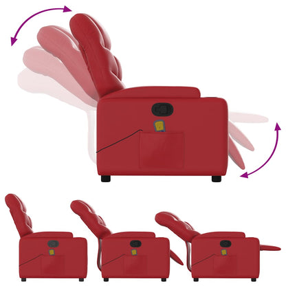 Poltrona Massaggiante Reclinabile Rossa in Similpelle | homemem39
