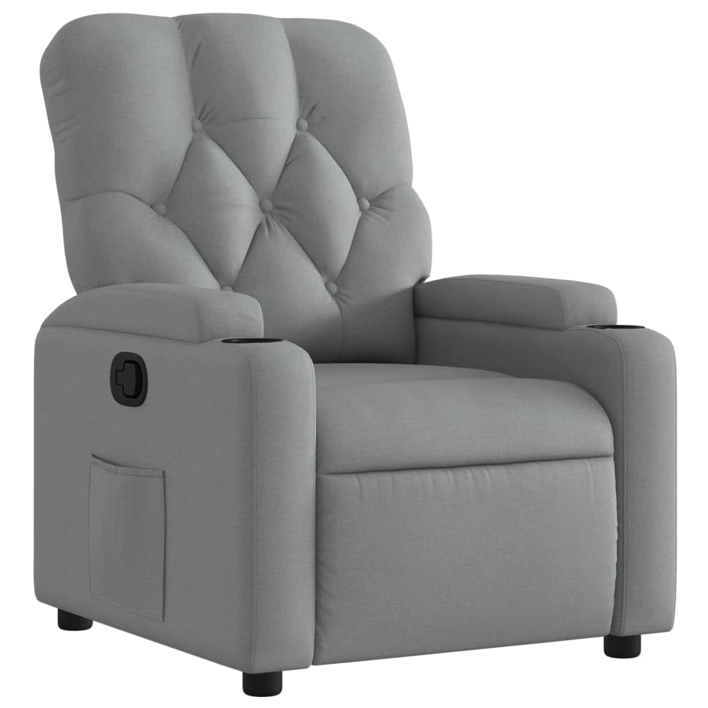 Poltrona Reclinabile in Tessuto Grigio Chiaro | homemem39