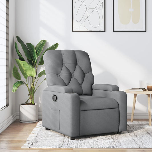 Poltrona Reclinabile in Tessuto Grigio Chiaro | homemem39