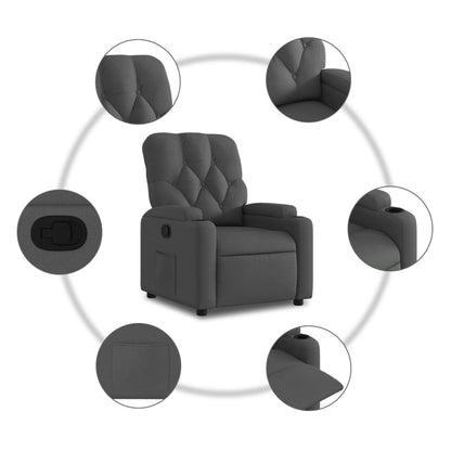Poltrona reclinabile in tessuto grigio scuro | homemem39