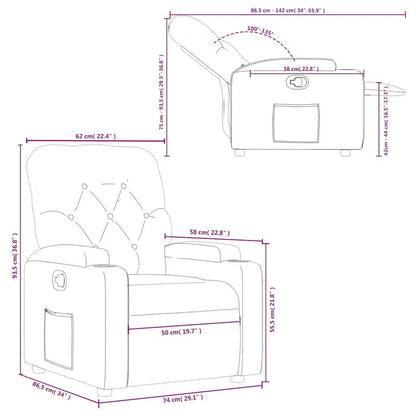 Poltrona Reclinabile in Tessuto Grigio Scuro - homemem39