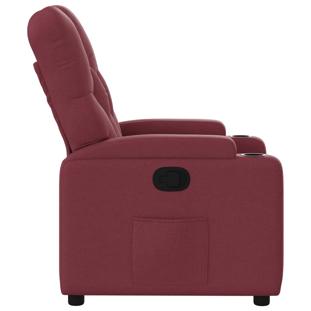 Poltrona Reclinabile in Tessuto Rosso Vino | homemem39