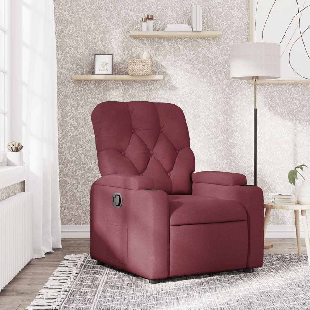 Poltrona Reclinabile in Tessuto Rosso Vino | homemem39