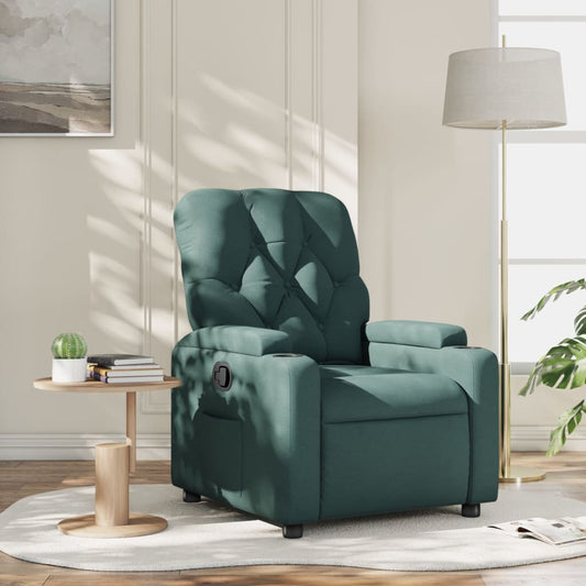 Poltrona Reclinabile in Tessuto Verde Scuro | homemem39