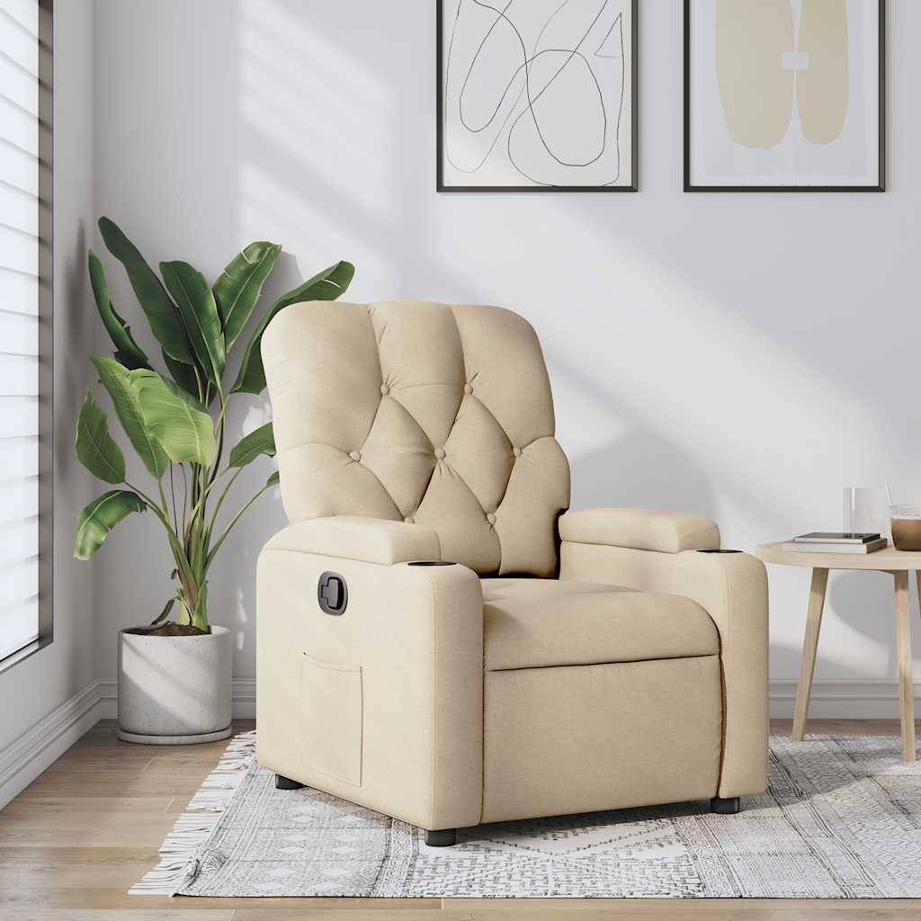 Poltrona Reclinabile in Tessuto Crema | homemem39
