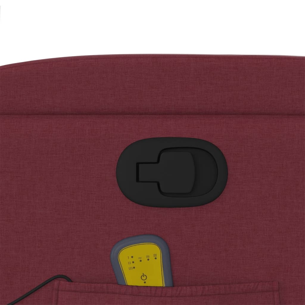 Poltrona Massaggiante Reclinabile Rosso Vino in Tessuto - homemem39