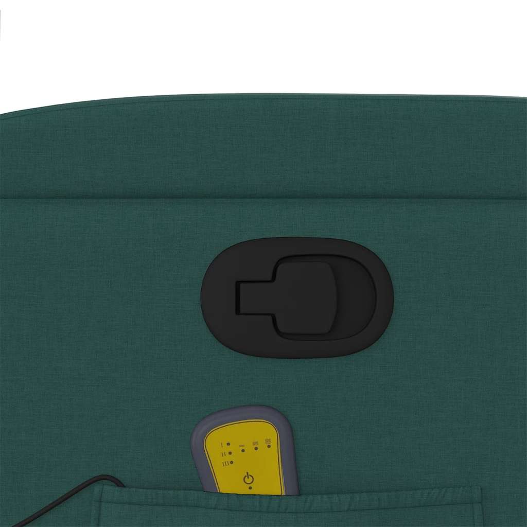 Poltrona Massaggiante Reclinabile Verde Scuro in Tessuto - homemem39