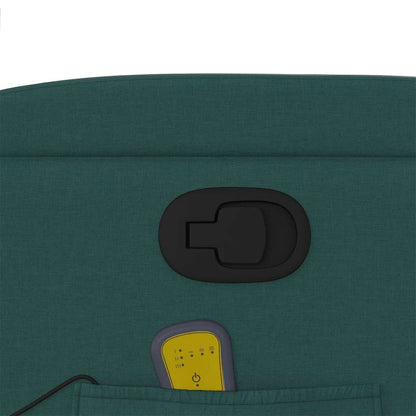 Poltrona Massaggiante Reclinabile Verde Scuro in Tessuto - homemem39