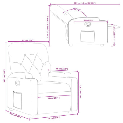 Poltrona Reclinabile Marrone in Similpelle - homemem39