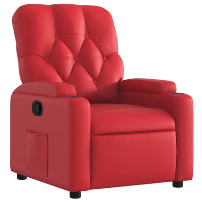 Poltrona Reclinabile Rossa in Similpelle | homemem39