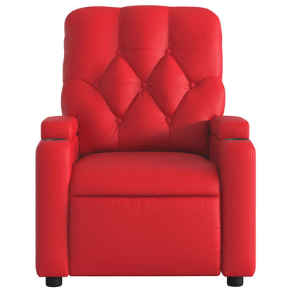 Poltrona Reclinabile Rossa in Similpelle | homemem39