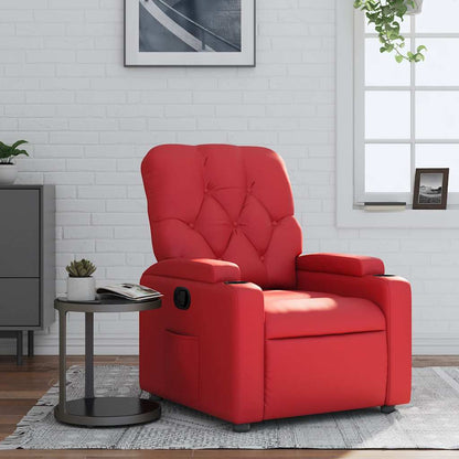 Poltrona Reclinabile Rossa in Similpelle | homemem39