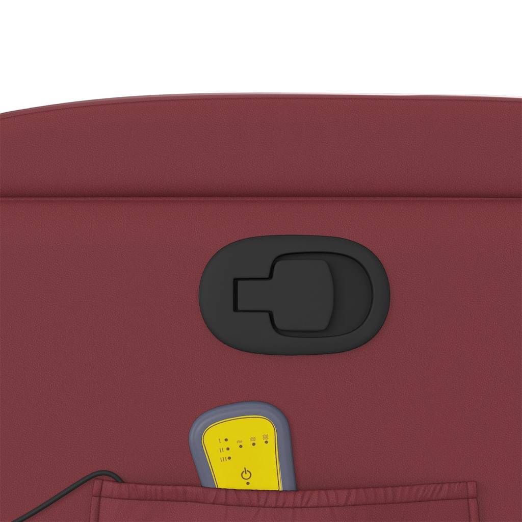 Poltrona Massaggiante Reclinabile Rosso vino in Similpelle - homemem39