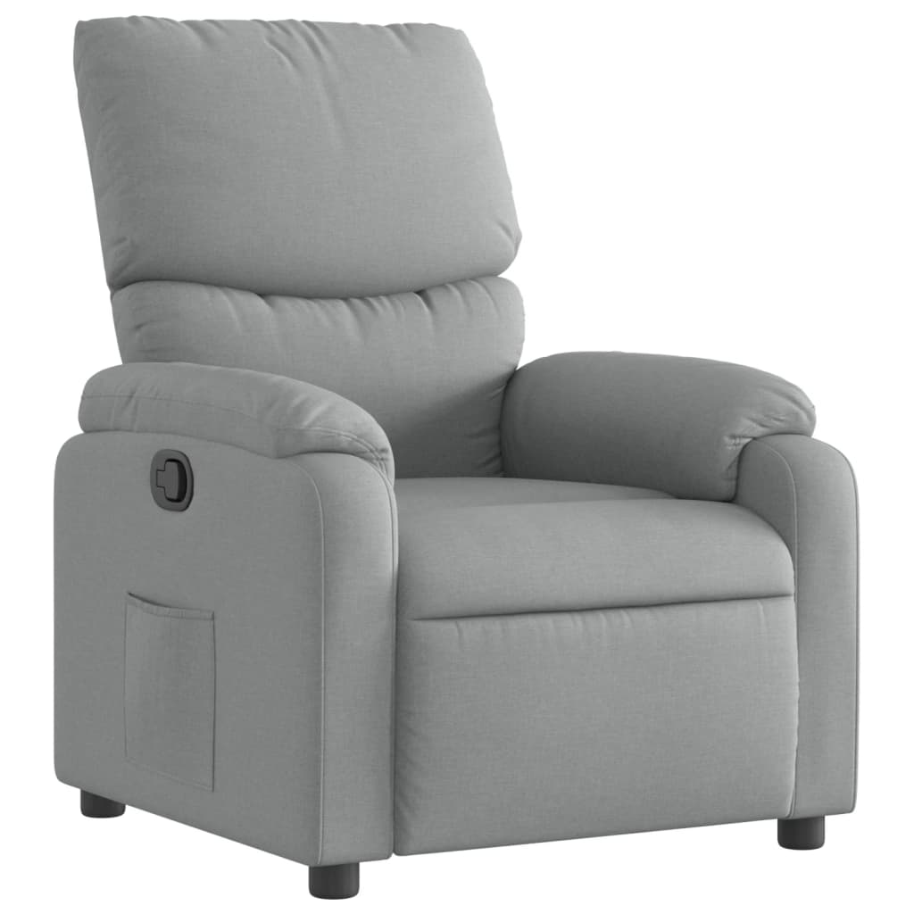 Reclining Armchair in Light Gray Fabric