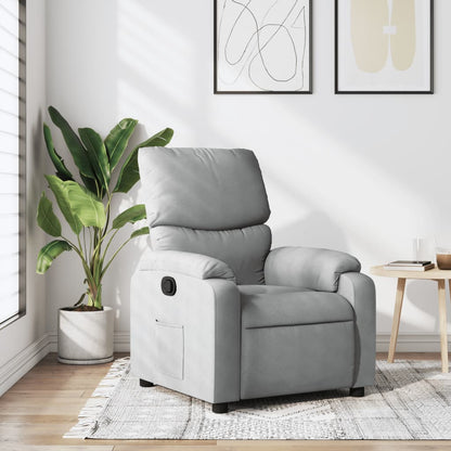 Reclining Armchair in Light Gray Fabric
