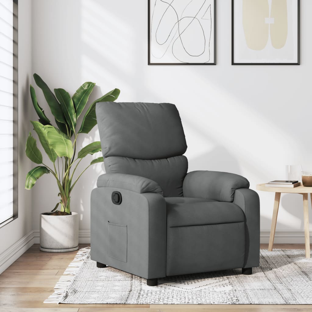 Poltrona Reclinabile in Tessuto Grigio Scuro | homemem39