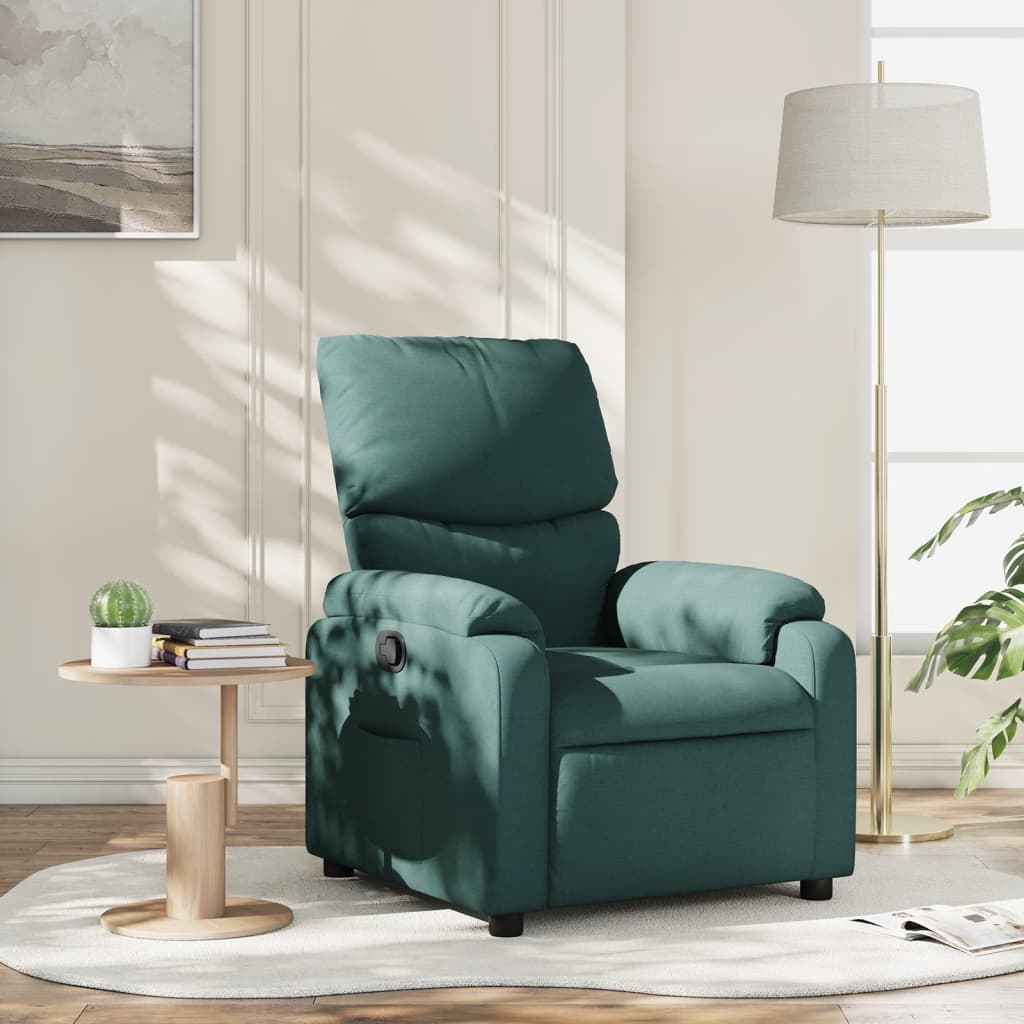 Poltrona Reclinabile in Tessuto Verde Scuro | homemem39