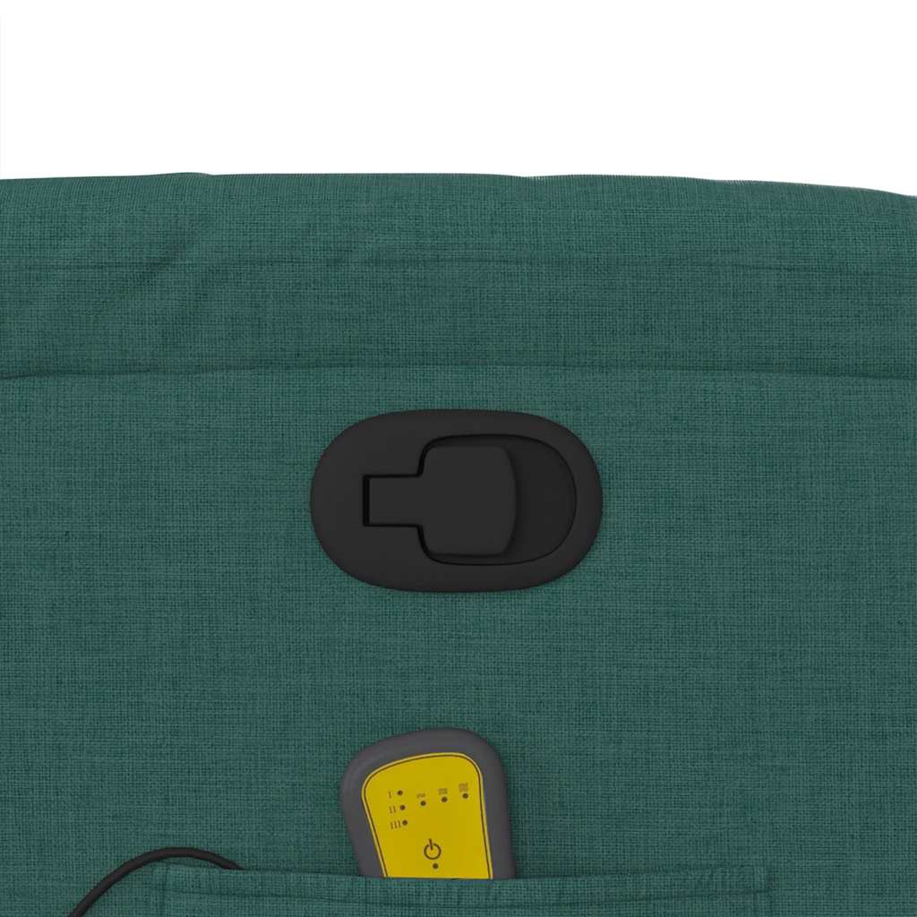 Poltrona Massaggiante Reclinabile Verde Scuro in Tessuto - homemem39