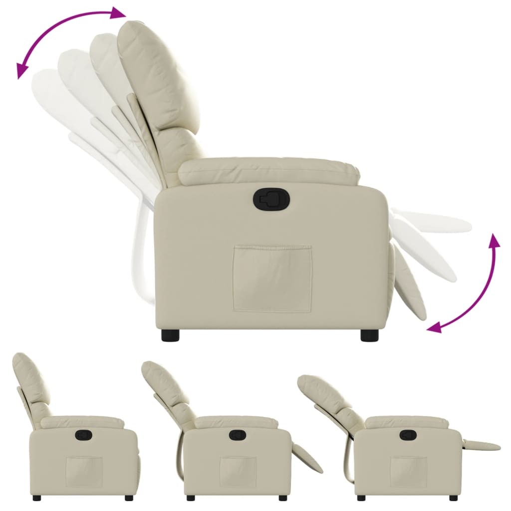 Poltrona Reclinabile Crema in Similpelle | homemem39