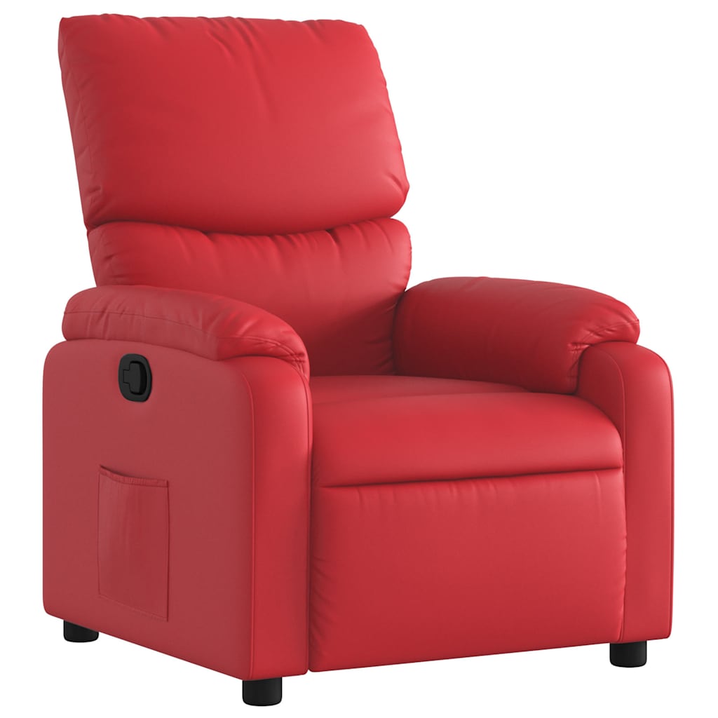 Poltrona Reclinabile Rossa in Similpelle | homemem39