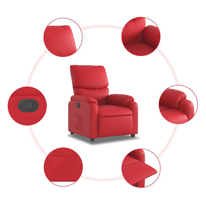 Poltrona Reclinabile Rossa in Similpelle | homemem39